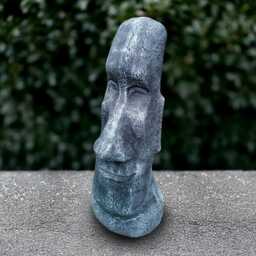 Stone Easter Island Figure Outdoor Head Sculpture Concrete Polynesian Style Decoration Handmade Ornament Moai Lover Gift Yard Art - thumbnail 1