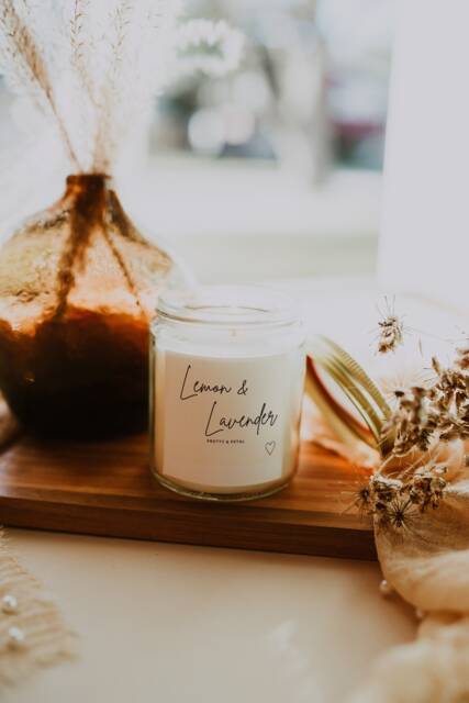 Spring Scented Candle - Soy Wax Bottle Glass Eco UK - image 1