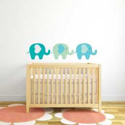 Boys Wall Decals Jungle Animals Elephants, Stickers, Nursery Decal, For Boys, Baby Shower Gift - thumbnail 1
