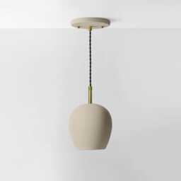 Tulipano - Ceramic Pendant Ceiling Light Handmade Minimalist Round Hanging Fixture in Natural Dune - thumbnail 2