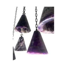 Set Of 5 Amathyst Crystal Cone Pendants Limited - thumbnail 2