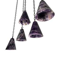 Set Of 5 Amathyst Crystal Cone Pendants Limited - thumbnail 1