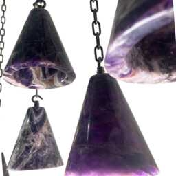 Set Of 5 Amathyst Crystal Cone Pendants Limited - thumbnail 4
