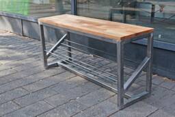 Schuhbank Schuhregal Schuhschrank Sitzbank Industriedesign Stahl - thumbnail 1