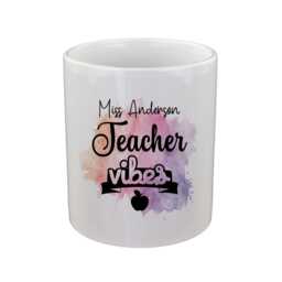 Personalised Teacher Vibes Design Pencil Storage Ceramic Pot - thumbnail 2