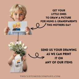 Personalised Child's Drawing Vase, Ceramic Mothers Day Gift, Apron, Tea Towel, Tote Bag, Birthday Gift For Her - thumbnail 3