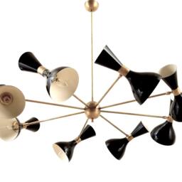 Mid Century Italian Sputnik Chandelier Diabolo Stilnovo Style, Modern Ceiling Lamp Light Kitchen Dining Room 8 Light - thumbnail 3