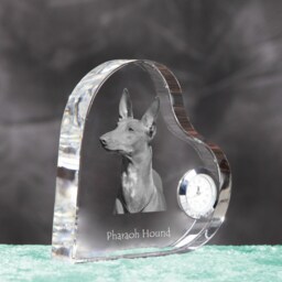 Pharaoh Hound - Crystal Clock in The Shape Of A Heart With Image Pure-Bred Dog - thumbnail 3