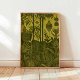 Bamboo Lantern Poster, Botanical Wall Art, Asian Decor Print - thumbnail 4
