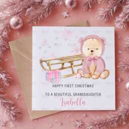 Personalised Kids Christmas Decoration - Granddaughter First Gift Custom Bauble Stocking Filler Eve Box - thumbnail 2