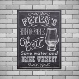 Personalised Whisky Bar Sign Chalkboard Style Metal Wall Art - thumbnail 1