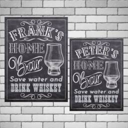 Personalised Whisky Bar Sign Chalkboard Style Metal Wall Art - thumbnail 2