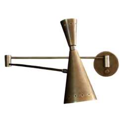 Mid Century Wall Sconce Lelo 2 Light Lamp, Handmade Brass Stilnovo Inspired Modern Lamp Light, Bedside Reading - thumbnail 2