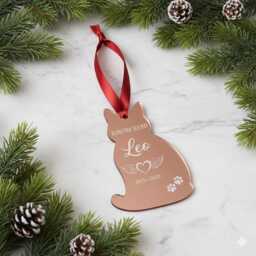 Pet Memorial Ornament - Personalized Acrylic Cat Loss Christmas Keepsake - thumbnail 4