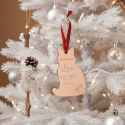 Pet Memorial Ornament - Personalized Acrylic Cat Loss Christmas Keepsake - thumbnail 3