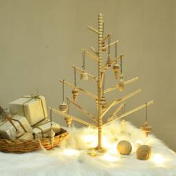 1.5, 2 Foot Wooden Christmas Tree, Modern Diy Christmas - thumbnail 2