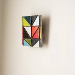 Handmade Ceramic & Mosaic Tile Wall Art Mod Triangle - thumbnail 3
