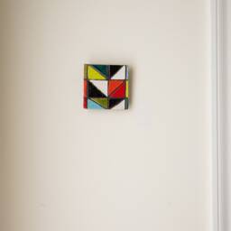 Handmade Ceramic & Mosaic Tile Wall Art Mod Triangle - thumbnail 2
