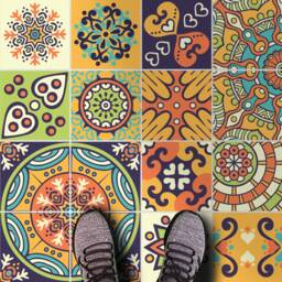 Chichen Itza Tile Stickers, Maya, Talavera, Suitable For Wall & Floor, Waterproof, All Sizes, Autumn Collection 2018, Pack 24, Skummta - thumbnail 2