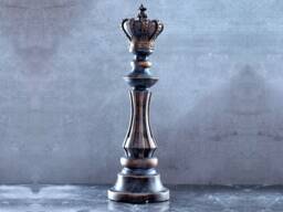 Copper Black King Chess Piece Large Vintage Style Sculpture, Home Office Bookshelf & Credenza Decor - thumbnail 1