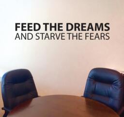 Fitness Wall Decal, Classroom Decor, Feed The Dreams & Starve The Fears - thumbnail 1