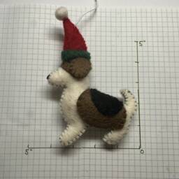 Handmade Felt Dog Christmas Ornament, Eco-Friendly Wool Decoration - thumbnail 3
