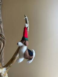 Handmade Felt Dog Christmas Ornament, Eco-Friendly Wool Decoration - thumbnail 2