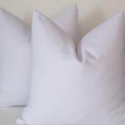 Set Of 2 White Linen Pillow Covers Hand Crafted Throw Pillows - thumbnail 4