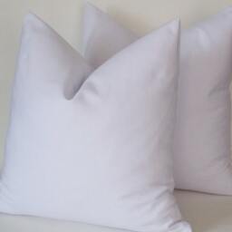 Set Of 2 White Linen Pillow Covers Hand Crafted Throw Pillows - thumbnail 2