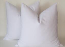 Set Of 2 White Linen Pillow Covers Hand Crafted Throw Pillows - thumbnail 1