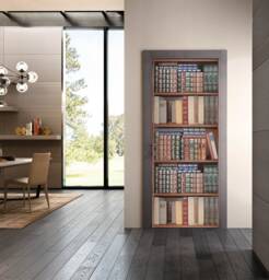 Door Wall Sticker Bookcase/ Library Wallpaper/ Bookcase Decal/ Bookshelf/Mural Mural/ Decal - thumbnail 1