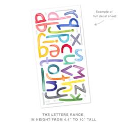 Lowercase Rainbow Watercolor Letters - Fabric Wall Decal Color Story Mej - thumbnail 4