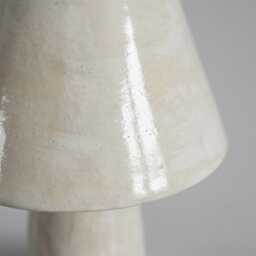 White Tall Table Lamp Handmade Ceramic Bedside Lamp in Contemporary Style With Neutral Colors - thumbnail 2