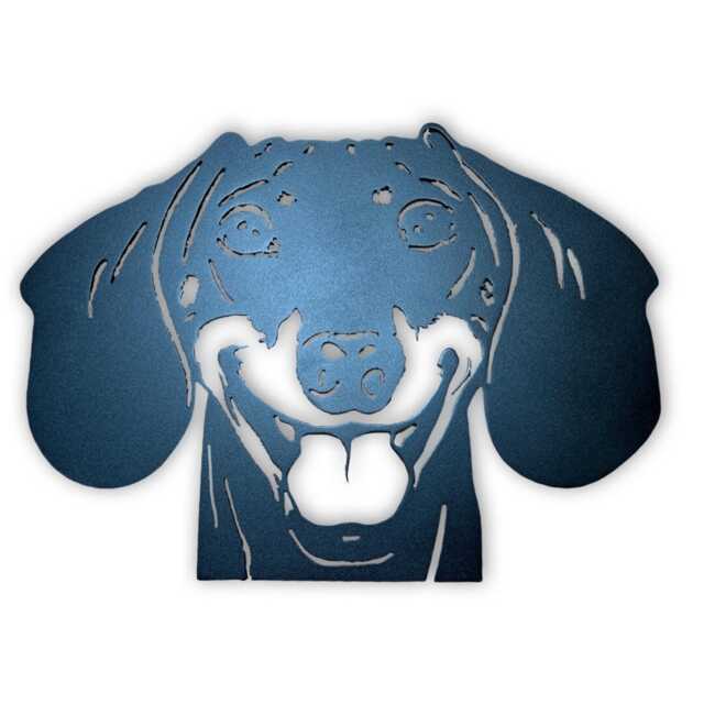 Dachshund Metal Wall Art, Smooth Dachshund Outline, Black Powder Coated Steel - image 1