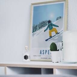Aspen, Usa Vintage Snowboard/Ski A3 A4 Travel Poster Art Print - Recycled Paper - thumbnail 3