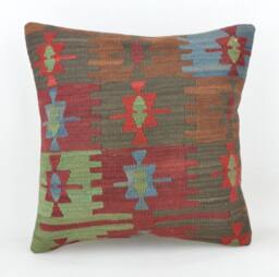 Cojin Kilim Lana Unico, 40x40 cm , 16x16Inc, Home Decor , Decorative Pillow, K16 - thumbnail 1