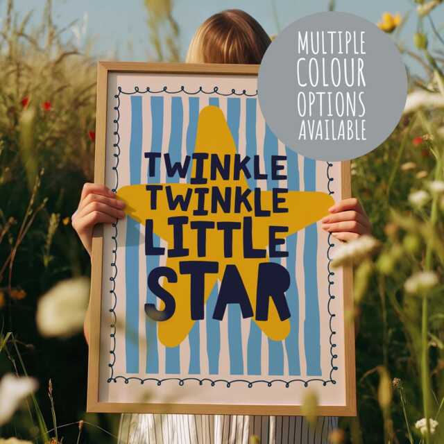 Twinkle Little Star Nursery Print, Prints, Wall Art, Baby Gift, Toddler Bedroom, Boys Decor, Bedroom Print - image 1