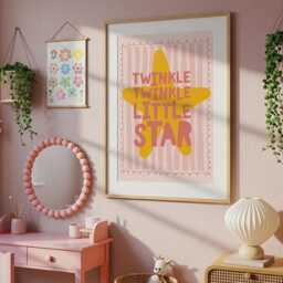Twinkle Little Star Nursery Print, Prints, Wall Art, Baby Gift, Toddler Bedroom, Boys Decor, Bedroom Print - thumbnail 3