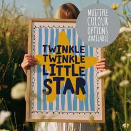Twinkle Little Star Nursery Print, Prints, Wall Art, Baby Gift, Toddler Bedroom, Boys Decor, Bedroom Print - thumbnail 1