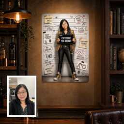 Personalised Funny Mugshot Metal Plaque From Photo, Custom Comedy Charge Sign, Fake Lineup Wall Decor Gift For Bar Door Office - thumbnail 2