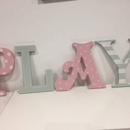 Wooden Letters Play, Play Room Decor, Kid's Room, Nursery - Wall Letters Various Colours & Finishes - thumbnail 3