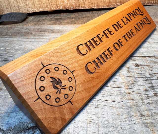 Personalized Alder Wood Desk Name Plate, Custom Engraved Sign - image 1
