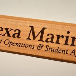 Personalized Alder Wood Desk Name Plate, Custom Engraved Sign - thumbnail 4