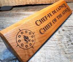 Personalized Alder Wood Desk Name Plate, Custom Engraved Sign - thumbnail 1
