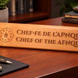 Personalized Alder Wood Desk Name Plate, Custom Engraved Sign - thumbnail 2