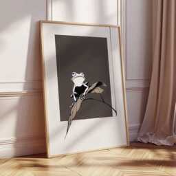 Modern Frog Wall Art Print, Minimalist Black & White Animal Illustration, Contemporary Nature Poster, Stylish Home Decor - thumbnail 2