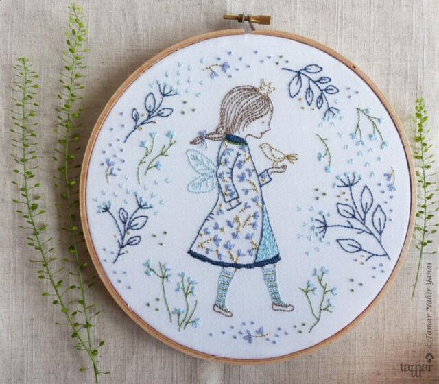 Winter Fairy - Christmas Wall Art, Princess, Baby Girl Embroidery, Hand Embroidery Kit, Homemade Craft, Diy Craft Kit - image 1