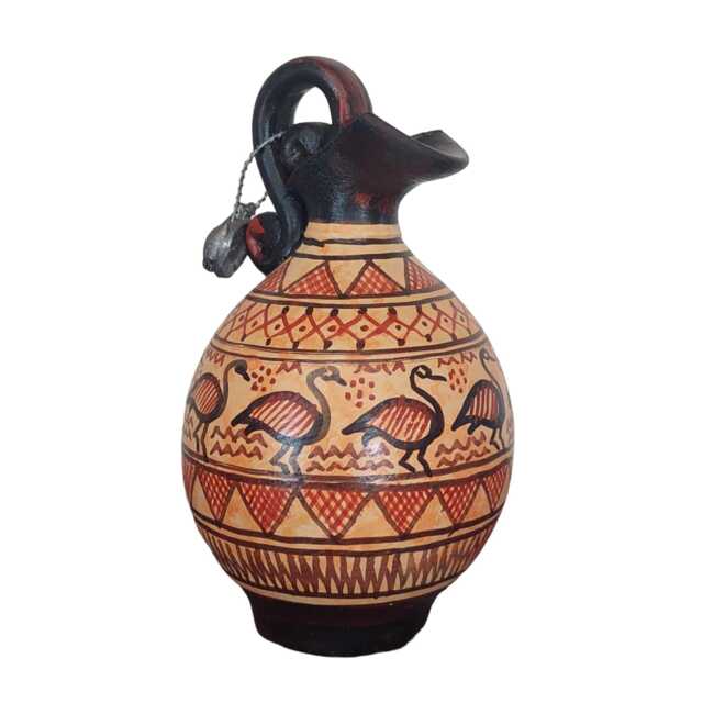 Miniature Greek Amphora With Duck Motif Handpainted Ceramic Vase - image 1