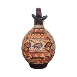 Miniature Greek Amphora With Duck Motif Handpainted Ceramic Vase - thumbnail 2