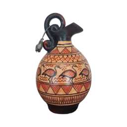 Miniature Greek Amphora With Duck Motif Handpainted Ceramic Vase - thumbnail 3